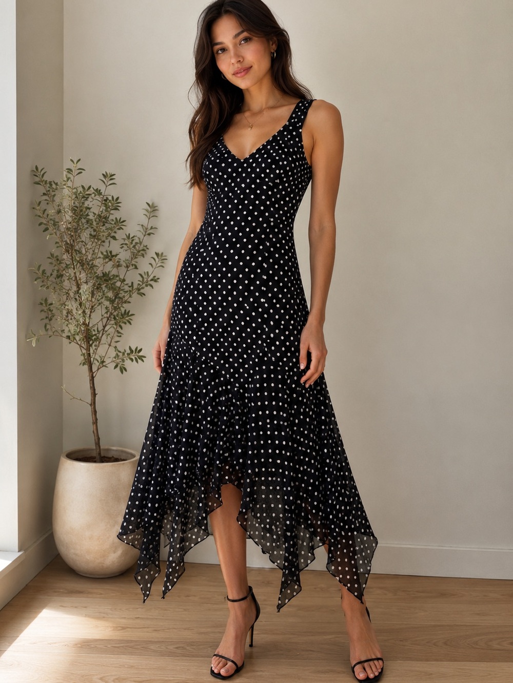 Y2K Silk Polka Dot Whimsy Dress Jonathan Martin